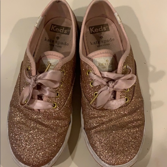 keds rose gold glitter shoes